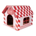 thumbnail image 3 of Cat Scratcher Hideout Cat Cardboard House for Small Animals Christmas Gifts Gift Box, 3 of 8