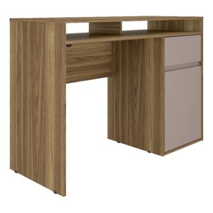 Pemberly Row Bureau d'ordinateur en bois moderne avec stockage à Walnut