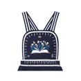 thumbnail image 4 of Girls Dress Blue Book Ruler Floral Spaghetti Strap Criss Cross School 4-5 Years, 4 of 7