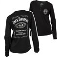 thumbnail image 1 of Jack Daniels Label Women's Long Sleeve Henley Shirt-Large, 1 of 3