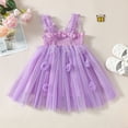 thumbnail image 4 of FhsagQ Robes Filles Été Sans Manches Col en V Taille Définissante Robe de Princesse de Fête avec Tutu Robe Tout-Petit Petites Filles Robe de Soirée Formelle pour Événements en Soirée Violet 2-3 Ans, 4 of 9