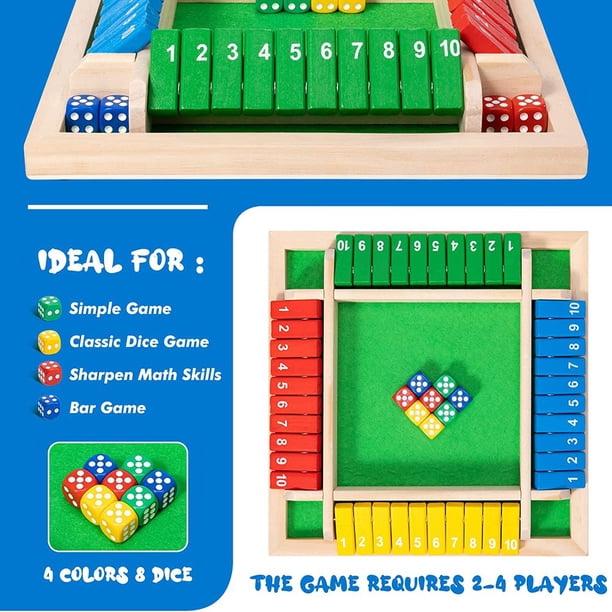 SHUT THE BOX 4 JOUEURS | | Le magasin - conseil dans les jeux de société, les jouets et les déguisements, basé à Jargeau, près d'Orléans (45