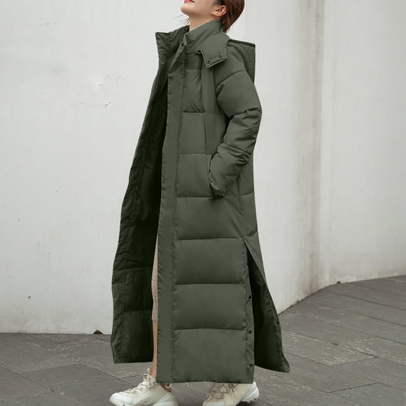 UPPADA Down Jacket for Womens Winter Puffer Coats Cold Weather Overcoats Warm Zipper Hooded Long Outwear Parkas Quilted Puffer Outwear Plus Size Heavy Jackets,Woman Cold Weather Jacket