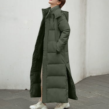 UPPADA Down Jacket for Womens Winter Puffer Coats Cold Weather Overcoats Warm Zipper Hooded Long Outwear Parkas Quilted Puffer Outwear Plus Size Heavy Jackets,Woman Cold Weather Jacket