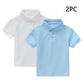 thumbnail image 1 of YUNAFFT Polos pour Enfants Été Décontracté Couleur Unie Manches Courtes Col Rond Lot de 2 Style Décontracté de Tous les Jours, 1 of 9