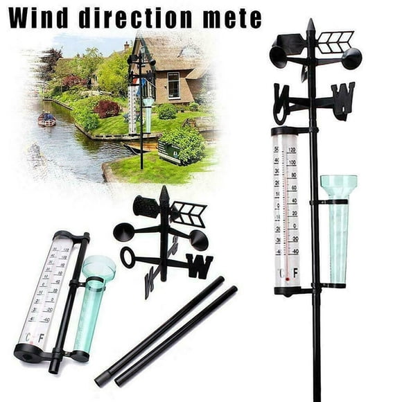 Chmadoxn Garden Outdoor Temperature Meter Rain Device Wind Direction Meter Temperatur10mL Garden rain gauge