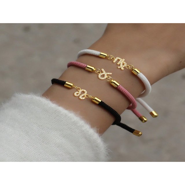 SNNROO 1 Pce Bracelet Corde Ajustable Coloré en Zircon Cubique Pavé Tendance pour Femmes