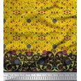 thumbnail image 2 of Soimoi Rayon Fabric Floral & Leaves Panel Printed Craft Fabric by The Yard 56 Inch Wide, 2 of 3