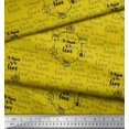 thumbnail image 2 of Soimoi Yellow Moss Georgette Fabric To Travel Is To Live Text Print Fabric by Yard 42 Inch Wide, 2 of 2