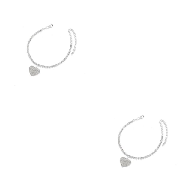 yingyy 1/2/3/5 Women Rhinestone Anklet Portable Party Banquet Simple Design Crystal Jewellery Ladies Decoration Birthday Gift 2PCS