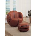 thumbnail image 1 of ACME All Star 2Pc Pack Chair & Ottoman, Basketball: Brown & Black, 1 of 2