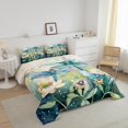 thumbnail image 3 of Erosebridal Ensembles de Literie Libellule Sauvage Complet avec Couette, Insert de Couette Fleurs de Lotus Botaniques Feuilles, Réversible 3 Pcs, Respirant, 3 of 7
