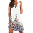 thumbnail image 4 of Kcodviy pour Femmes Robes d'Été Amples Robe pour Femmes Sans Manches à Imprimé Floral Robe Tunique Grande Taille Col en V Ajourée Petites Robes Maxi Robe de Plage Robe Courte, 4 of 6