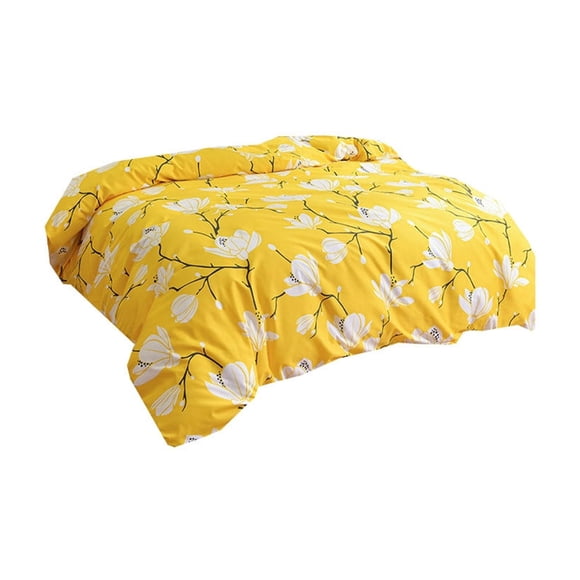 Soft Brushed Twin Comforter Cover All Seasons - 180x220cm Double Duvet Cover with Fresh Patterns, Bedding Essentials for Home Decor (Twin Size)