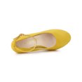 thumbnail image 4 of BLISSFUL STEP Chaussures pour Femmes Bout Rond Talon Aiguille Bride à la Cheville Escarpins Jaune 6, 4 of 8