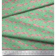 thumbnail image 2 of Soimoi Poly Georgette Fabric Grass & Flamingo Bird Print Fabric by The Yard 42 Inch Wide, 2 of 3