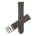 thumbnail image 1 of 24mm Leather Watch Strap Band Deployment Clasp Buckle and White Stitching, 1 of 7