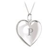 thumbnail image 1 of Initial Heart Locket Necklace in 10K White Gold, 1 of 2