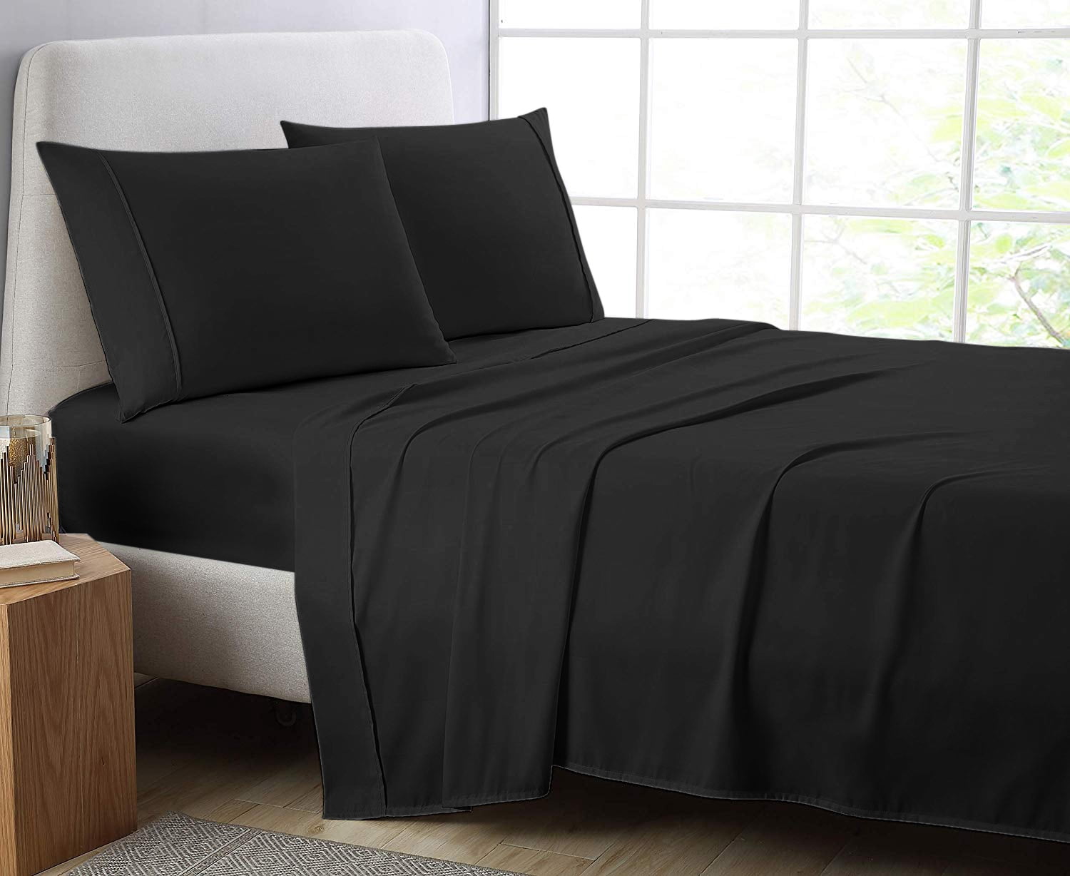 Cotton Metrics 4pc Sheet Set 600TC 100% Organic Cotton 4pc Bedding Set (Fitted sheet, Flat sheet, 2 Pillowcases) All Sizes & Colors