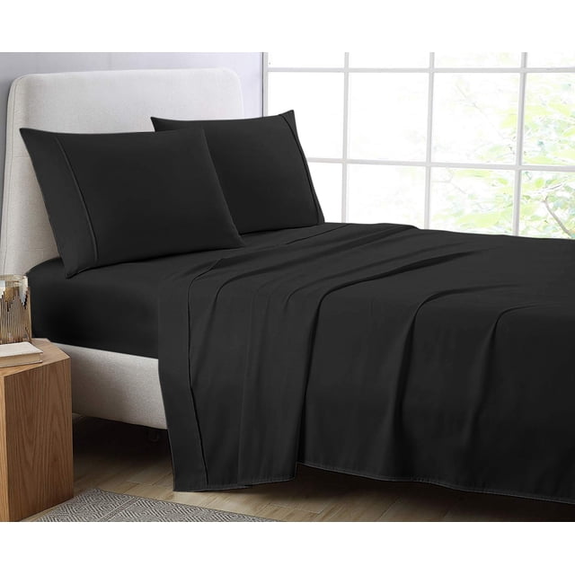 Cotton Metrics 4pc Sheet Set 600TC 100% Organic Cotton 4pc Bedding Set (Fitted sheet, Flat sheet, 2 Pillowcases) All Sizes & Colors