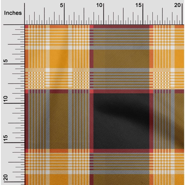 oneOone Georgette Viscose Fabric Tartan Check Decor Fabric Printed BTY 42 Inch Wide