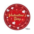 thumbnail image 1 of Disposable Paper Plates 20Pcs 9Inch Heart Pattern Decorative For Party Dinner Table Setting Snack Serving Main Course Use Casual Festive Event, 1 of 6