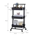 thumbnail image 1 of Storage Trolley Plastic Simple 3 Tiers Rack Cart Rolling Utility Cart with Wheel, 1 of 9