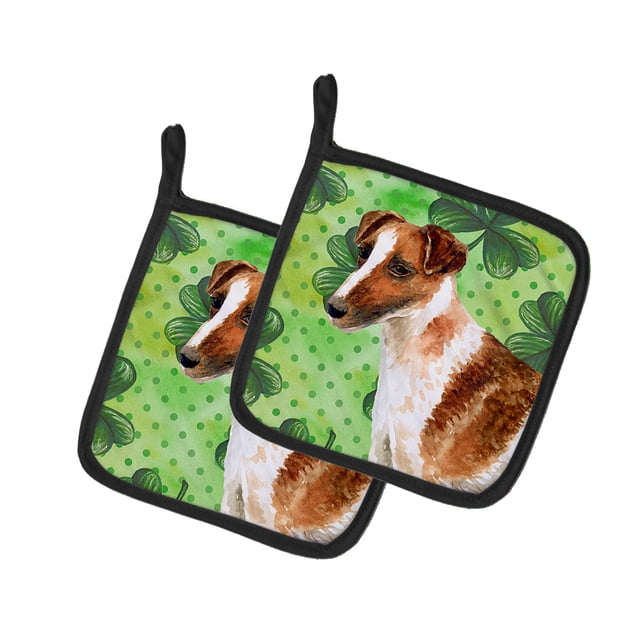 Carolines Treasures BB9821PTHD Smooth Fox Terrier St.Patricks Paire de Porte-Pot