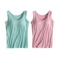 thumbnail image 1 of Womens Cotton Camisole Adjustable Camisole With Frame Bra Stretch Undershirt, 1 of 6