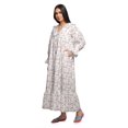 thumbnail image 2 of Moomaya Printed V-Neck Sleepwear Cotton Ruffled Border WoMen's Maxi Nightdress, 2 of 5