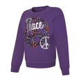 thumbnail image 1 of Hanes Girls EcoSmart Graphic Crewneck Sweatshirt, S, Peace/Purple Thora, 1 of 1