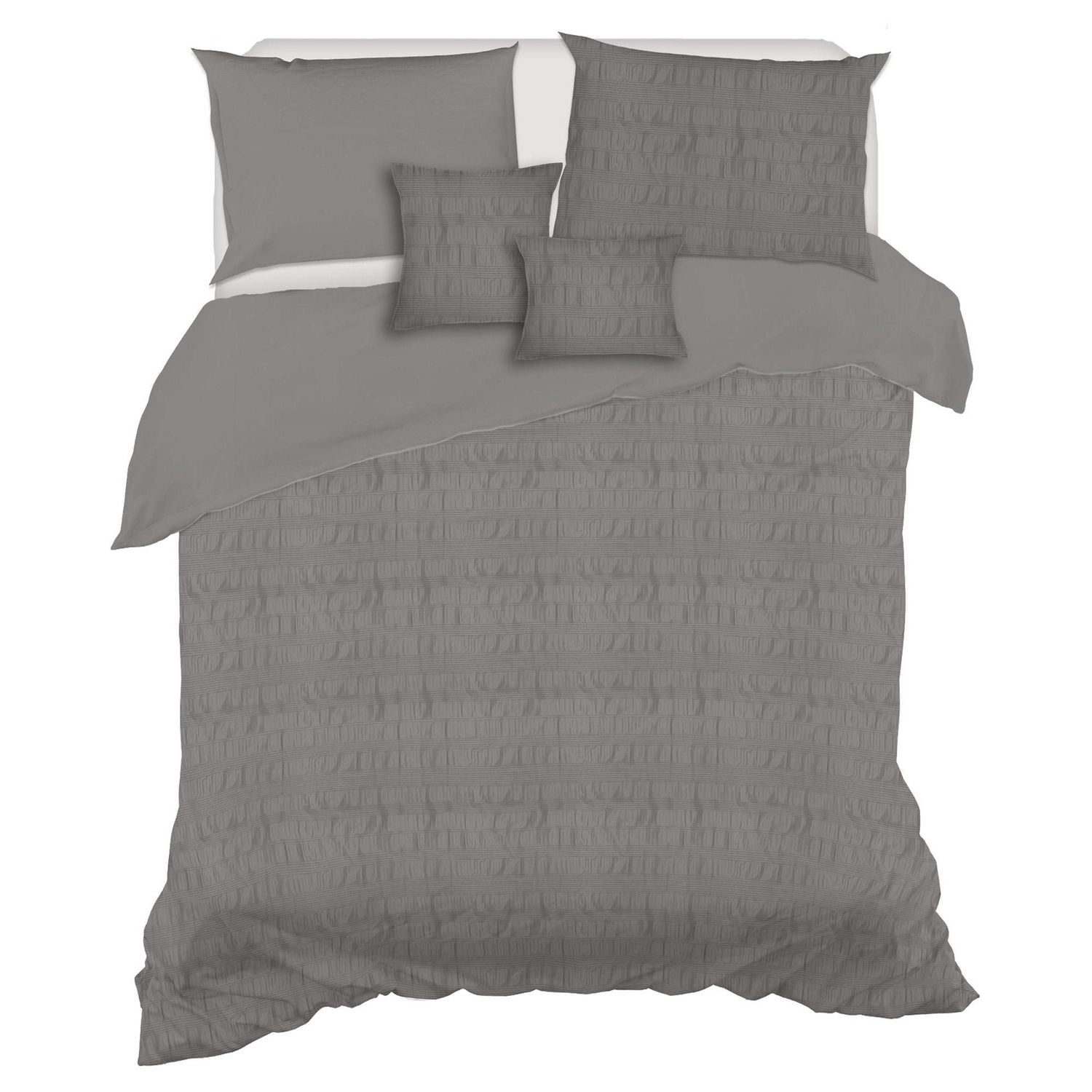 Safdie & Co. Clipped Jacquard Comforter Set 5PC - Matisse Charcoal King