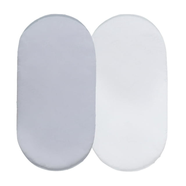 EIGTHTAIL Bassinet Sheet Set 2 Pack Fitted Bassinet Sheets for Baby Boy Universal Microfiber Soft Cradle Sheets for Oval Rectangle and Hourglass Bassinet Mattress