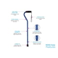 thumbnail image 3 of NOVA Designer Walking Cane with Offset Handle Lightweight Adjustable Walking Stick with Carrying Strap Blue Porcelain Design, 3 of 4