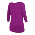 thumbnail image 2 of Matchstick Women's 3/4 Sleeve Basic Drape Top with Side Shirring, 2 of 4