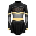 thumbnail image 3 of iiniim Enfants Filles Paillettes Uniforme de Cheerleading Tenue de Cheerleader Robe de Danse Scintillante Justaucorps Tenue de Performance de Danse Noir 10, 3 of 7