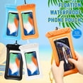 thumbnail image 3 of 4 Piece Floatable Waterproof Phone Pouch Floating Waterproof Cell Phone Case Universal Cellphone Dry Bag Case with Lanyard for Smartphone up to 6.5 Inch, 3 of 7