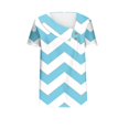 thumbnail image 4 of FAIWAD Women Summer Tops Short Sleeve Irregular V Neck Button T-Shirts Geometric Color Block Print Tees Blouses, 4 of 5