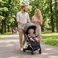 thumbnail image 2 of INFANS Travel Stroller, Lightweight Compact Baby Stroller for Airplane with One-Hand Fold, Multi-Position Recline, Canopy, 4 Wheel Suspension, Storage Basket, 2 of 9