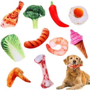 Walbest Jouets pour chiens, lot de jouets pour chiens en peluche, jouets pour chiots farcis Jouets de chien en vrac avec des squeakers, jouet pour chiens de forme douce pour petits chiens moyens - Poulet