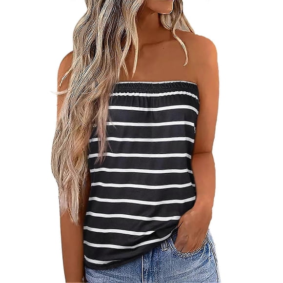 Strapless Long Tube Top Printed Women Seamless Tube Top Machine Washable for Casual Holiday