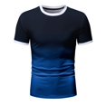 thumbnail image 2 of BOBOGOJP T-Shirt pour Homme Léger à Manches Courtes, Chandail à Enfiler, Col Ras du Cou, T-Shirt (Bleu,m), 2 of 4