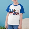 thumbnail image 1 of MKOSPLRT Chandails USA Tout-Petits Chandails Drapeau Américain Manches Courtes T-Shirts Raglan à Blocs de Couleur Col Rond T-Shirts Jour de l'Indépendance Chandails de Rentrée, 1 of 7