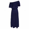 thumbnail image 3 of WTXUE Robes d'Été pour Femmes 2024, Robe d'Été pour Dames Couleur Unie Décontractée Couleur Unie à une Épaule Taille Élastique à Manches Courtes, Robe Bleue Femme, Blue2 L, 3 of 5