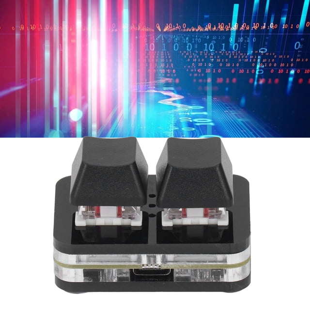 Mini Clavier Mécanique USB, Clavier à 2 Touches Rouge avec Commutateur pour Jeux de Rythme, Fonction Copier-Coller avec Touches de Raccourci, Facile à Programmer, Enregistrement des Instructions