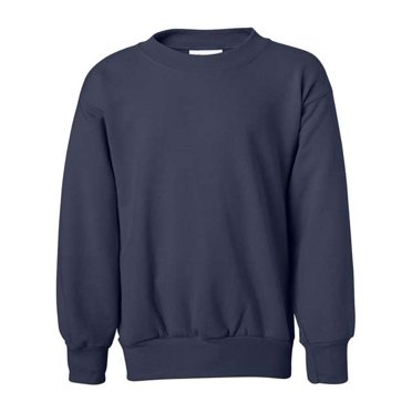 Youth 7.8 oz. ComfortBlend® EcoSmart® 50/50 Fleece Crew, Navy, Large