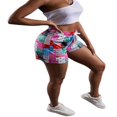 thumbnail image 5 of Wemen Beach Shorts Floral Print Elastic High Waist Short Pants, 5 of 5