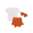 thumbnail image 2 of FAROOT Bébé Ensemble 3 Pcs d'Halloween Hauts à Lettres + Shorts à Volants + Bandeau, 2 of 7