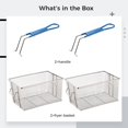 thumbnail image 4 of 2PCS Deep Fryer Basket, Stainless Steel Fry Basket with Non-Slip Handle, Sturdy Square Food Strainer for Home and Commercial Use, 4 of 6