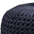 thumbnail image 3 of Simpli Home Renee Pouf Rond Bohème en Tissu de Velours Bleu Marine, 3 of 6